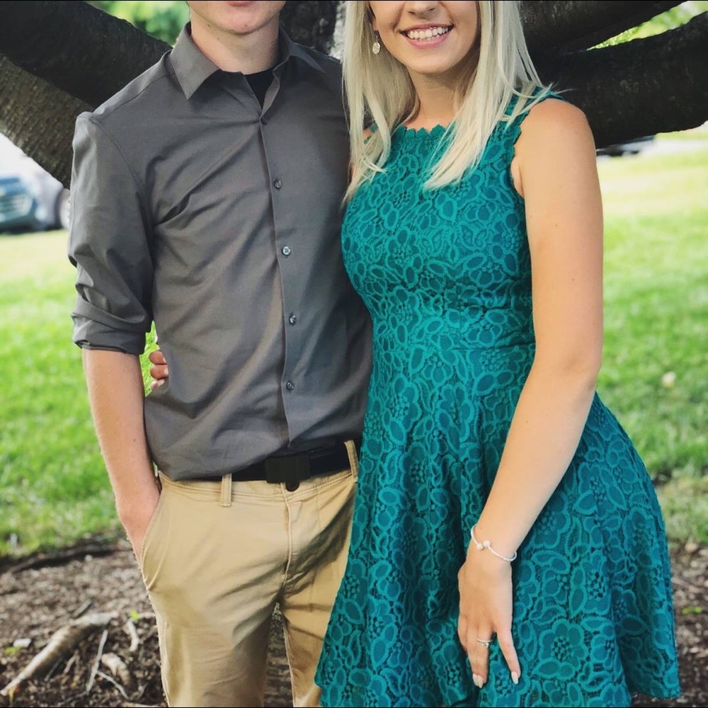 Teal lace Dress